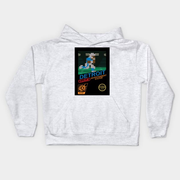 Detroit Football Team - NES Football 8-bit Design Kids Hoodie by mymainmandeebo